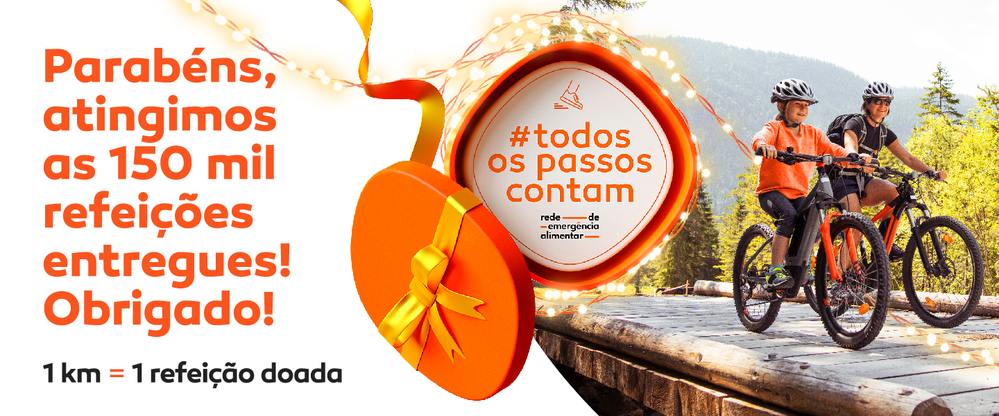 Todos os passos contam - Este Natal queremos entregar 100.000 refeições. 1 km = 1 refeição doada