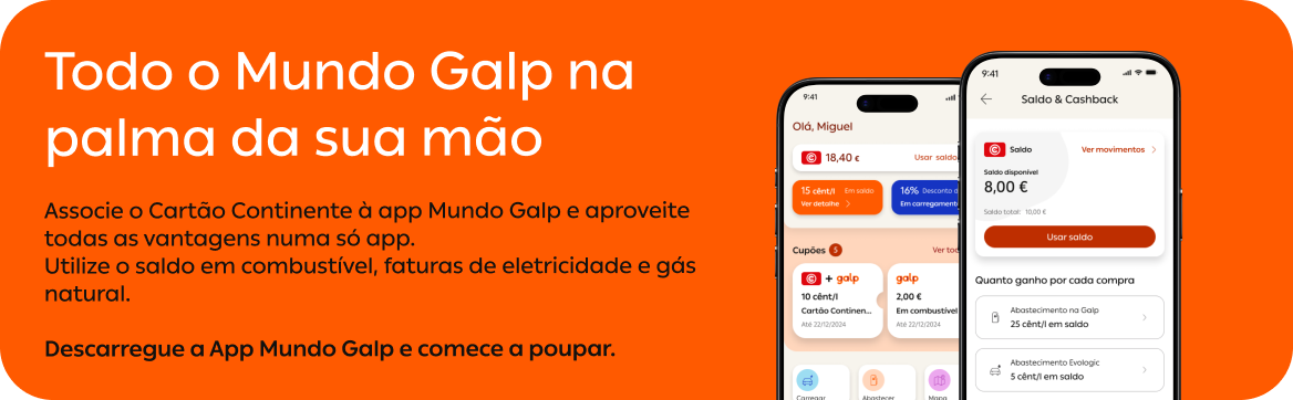 Adira online, associe o Cartão Continente à app Mundo Galp e comece a poupar com o Plano COMBINA.